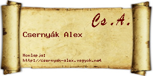 Csernyák Alex névjegykártya